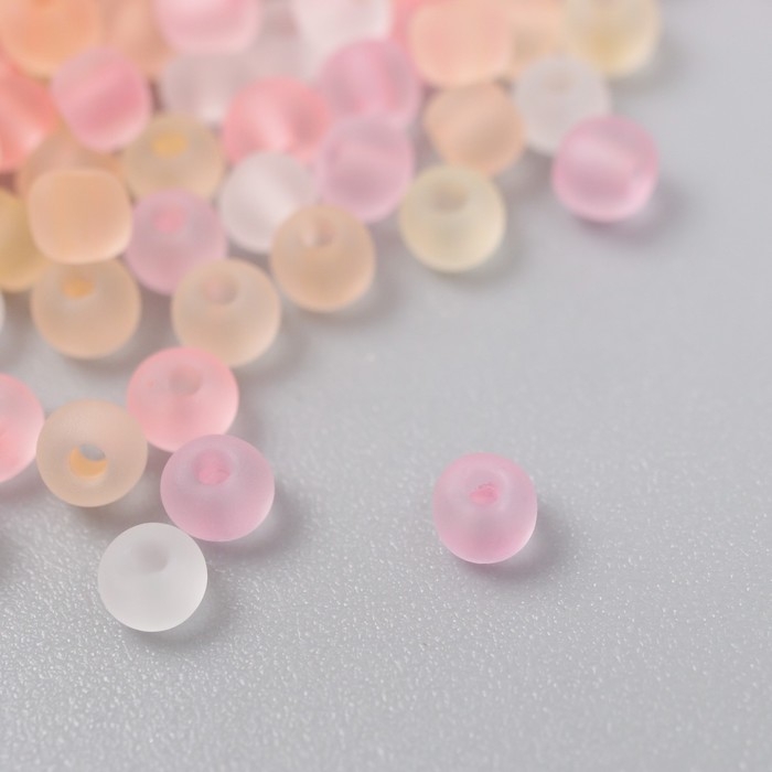 Бисер стекло 8/0  Бисер стекло 8/0 "Матовый полупрозрачный. Меланж жёлтый" 10 гр