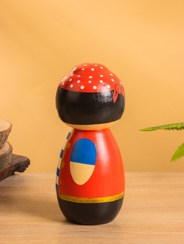 Деревянная кукла кокеши Деревянная кукла кокеши "Одноглазый пират" 9х9х21 см