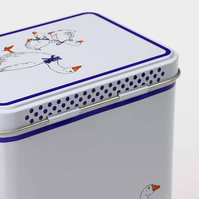 Банка для сыпучих продуктов «Гуси»,2,7 л, 13,5 х 9,5 х 21,5 см, жесть