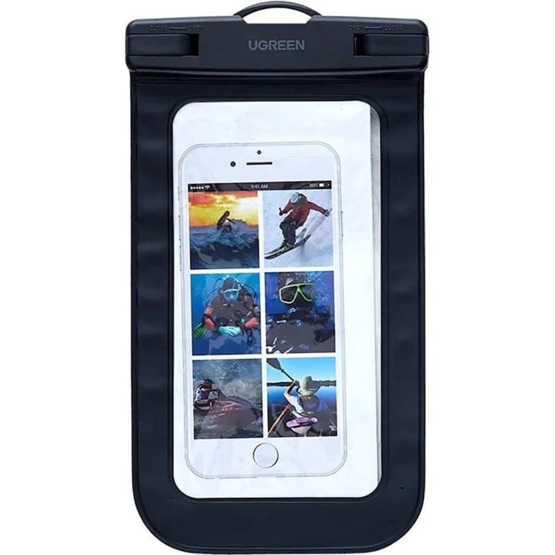 Чехол UGREEN LP716 (45181)для телеф. Waterproof Phone Pouch черный(защелка)