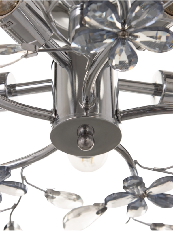 Люстра "Цветы" 5х40Вт Е27 хром 50х50х18см