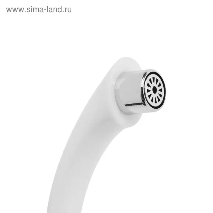 Кран на одну воду ZEIN Z2021, пластик, хромированный аэратор, высокий R-образный излив, белый