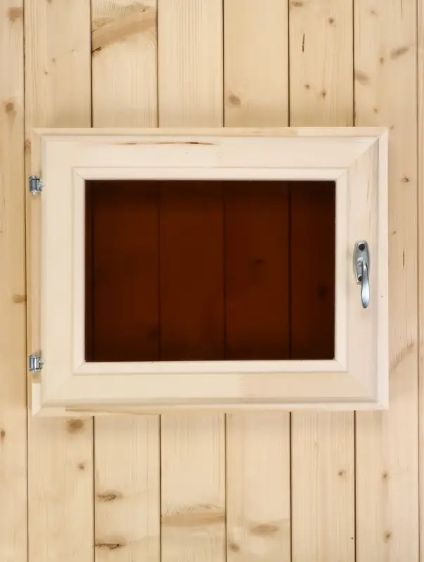 Окно деревянное для бани и сауны, 40&times;50 см, двойное стекло, тонированное