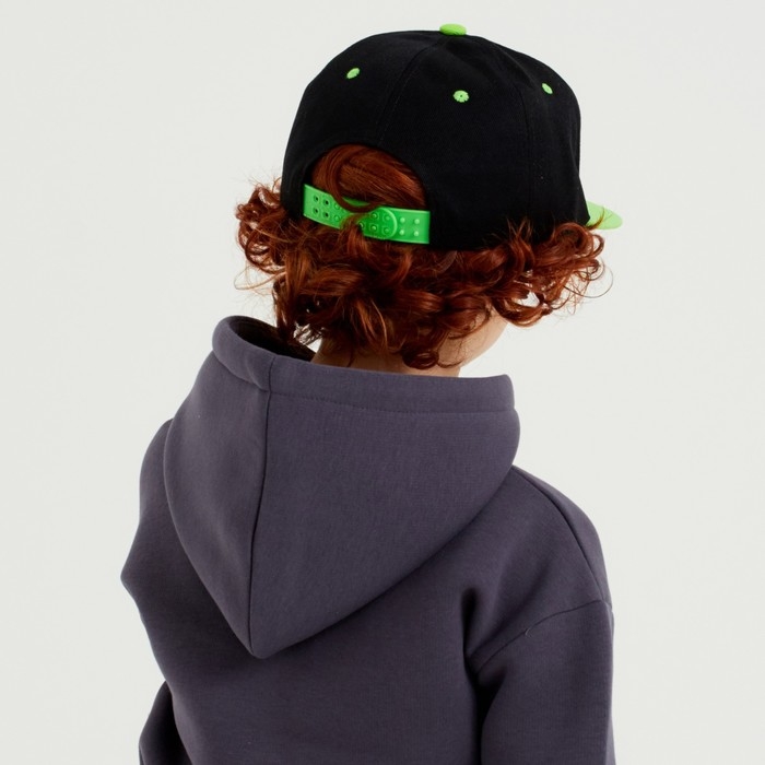 Бейсболка с прямым козырьком для мальчика MINAKU, размер 54, цвет чёрный/зеленый Бейсболка с прямым козырьком для мальчика MINAKU, размер 54, цвет чёрный/зеленый