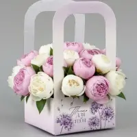 Коробка - переноска для цветов &laquo;Только для тебя&raquo;, 12 &times; 12 &times; 22 см