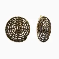 Серьги клипсы для ушей QF &laquo;Гипноз&raquo;, цвет чернёное золото