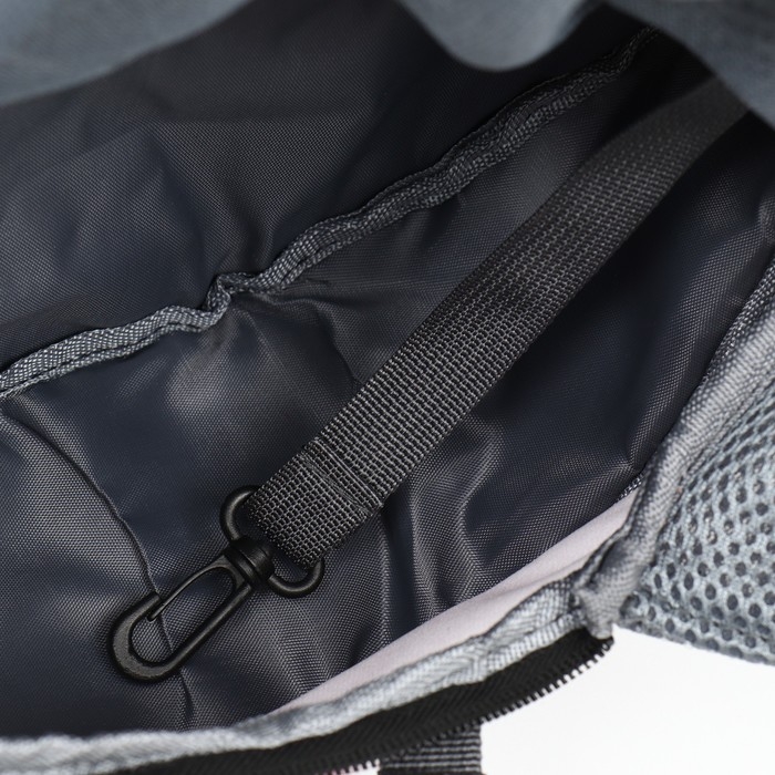 Сумка-переноска  Сумка-переноска "Слинг" с креплением для ошейника, 45 х 11 х 24 см, бело-серая