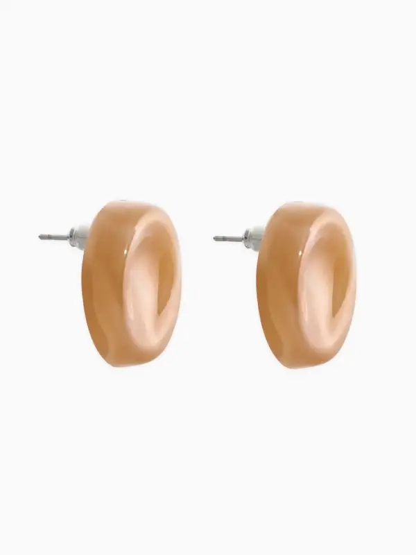 Серьги пластик &laquo;Леденец&raquo;, d=2 см, с разводами белыми, коричневые