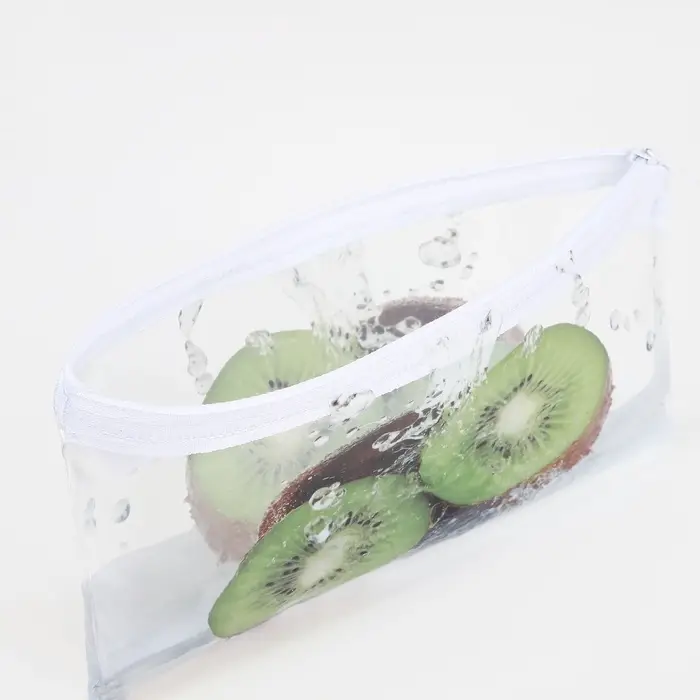 Косметичка на молнии, цвет белый/зелёный