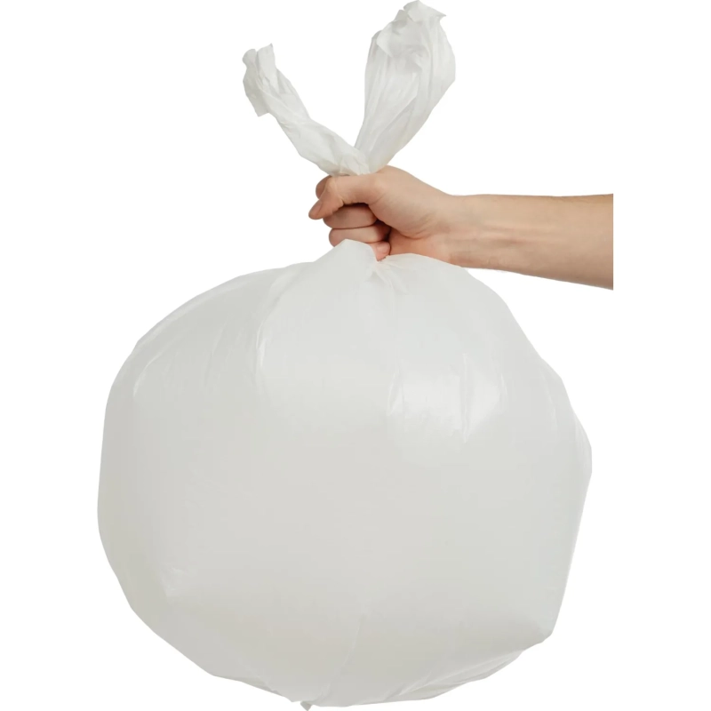 Мешки для мусора ПНД 60л 10мкм 20шт/рул бел 60x90см с ручками Luscan