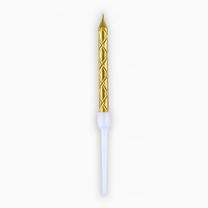 Свечи для торта, золото, 12 шт., 11 х 0,5 см Свечи для торта, золото, 12 шт., 11 х 0,5 см