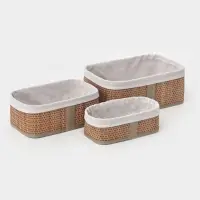Корзины для хранения Naturel, прямоугольные, 3 шт.: от 22&times;12&times;8 см до 30&times;20&times;12 см