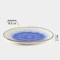 Тарелка Доляна &laquo;Космос&raquo;, d=18.5 см, фарфор, белая, синяя