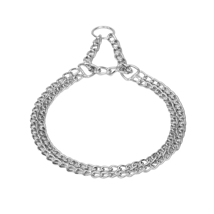 Ошейник - полуудавка металлический двухрядный, 60 см, толщина проволоки 2,5 мм Ошейник - полуудавка металлический двухрядный, 60 см, толщина проволоки 2,5 мм