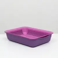 Туалет с сеткой, 35,5х26х7 см, лоток фиолетовый/сетка розовая