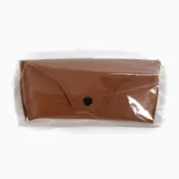 Футляр для очков на кнопке, 16&times;3.5&times;6.5 см, коричневый