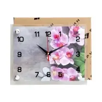 Часы настенные интерьерные &laquo;Орхидеи&raquo;, бесшумные, плавный ход, 20&times;26 см