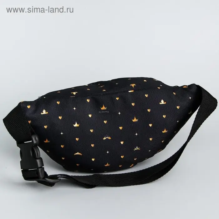 Сумка на пояс Princess, 25×6×13, отд на молнии, без подклада, черный