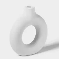 Ваза для сухоцветов Ring, пластик, 3.8&times;13.5&times;14.7 см, 250 мл, белая