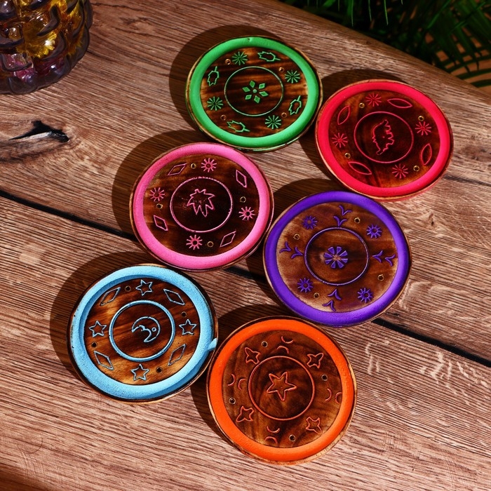 Подставка под благовония  Подставка под благовония "Небесное счастье" 10х10х1 см МИКС