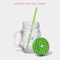 Кружка с крышкой и трубочкой &laquo;Сова&raquo;, 470 мл, 10&times;11.5&times;12.5 см, стекло, МИКС