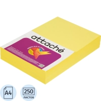 Бумага цветная Attache (А4,160г,&nbsp;желтый интенсив) 250л/уп