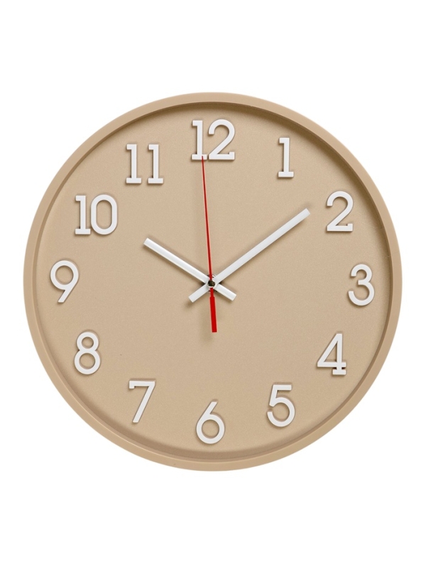 Часы настенные, интерьерные "Классика", d-28 см, открытая стрелка, бежевые