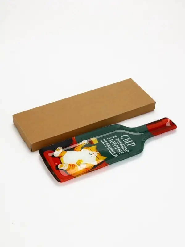 Тарелка в форме бутылки «Котик», 11.3×34.5 см Тарелка в форме бутылки «Котик», 11.3×34.5 см