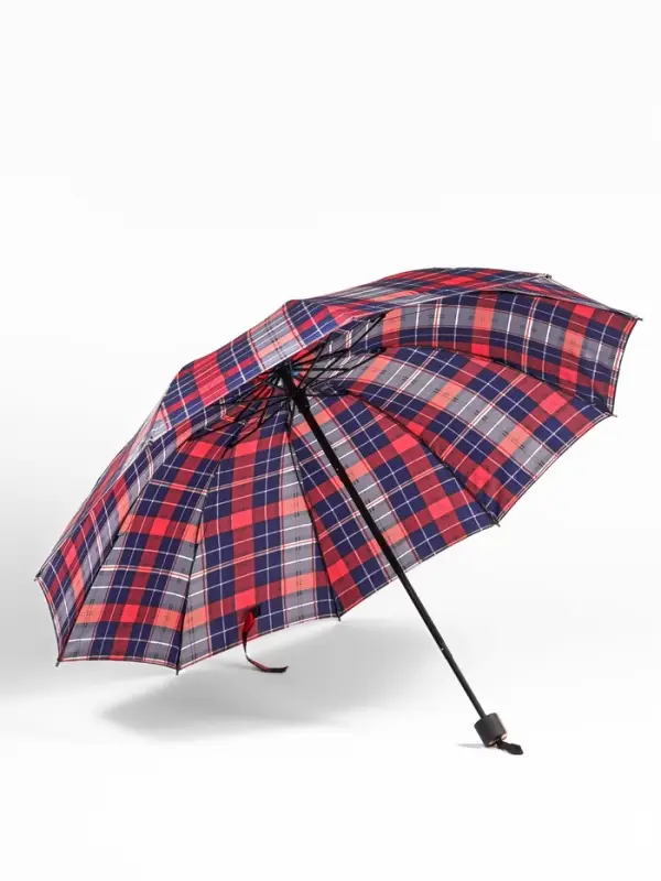 Зонт механический &laquo;Клетки&raquo;, эпонж, 4 сложения, 10 спиц, R=53/61 см, d=106 см, МИКС