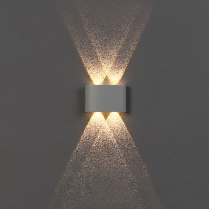 Светильник фасадный «Полусфера», FSD-009, 4Вт, 3000К, 2 луча, IP65, 220В, металл, белый