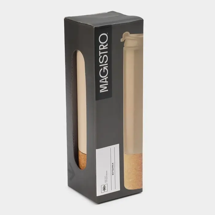 Бутылка для воды Magistro Cork, c элементами пробки, 450 мл, 7&times;7&times;23 см, пластик, бежевая