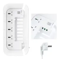 Сетевой фильтр на 5 розеток + 3 USB 2м 2500W SN5309 (SN5311) LDNIO Универсальная розетка