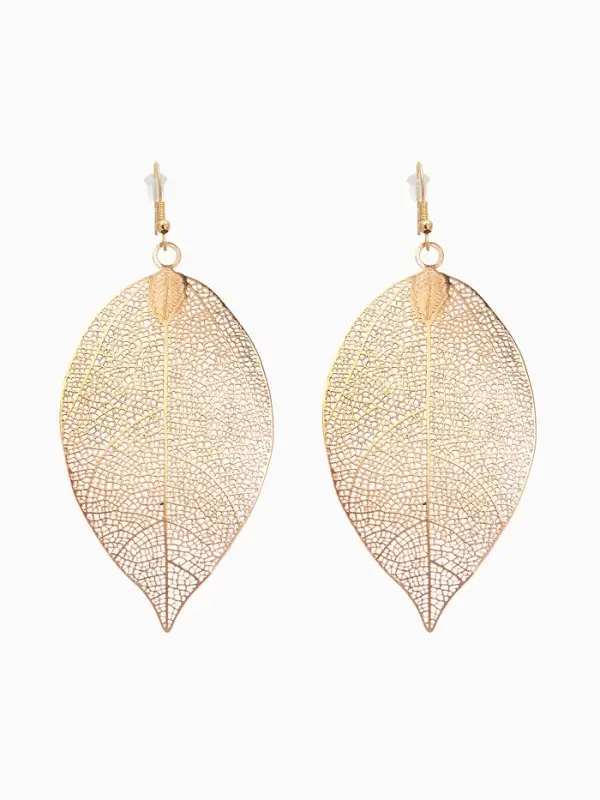 Серьги металл &laquo;Лист липы&raquo;, цвет золото