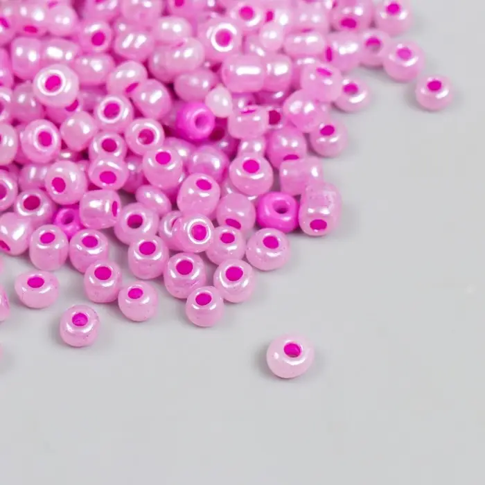 Бисер круглый 6/0  Бисер круглый 6/0 "Розово-сиреневый перламутр" 20 гр