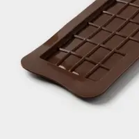 Форма для шоколада Доляна &laquo;Плитка&raquo;, силикон, 22.5&times;10.5&times;0.9 см, 24 ячейки (2&times;2.5 см), коричневая