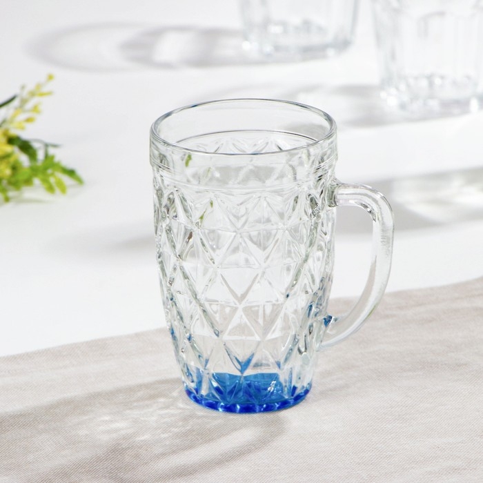 Кружка стеклянная, 400 мл, цвет МИКС