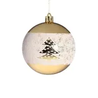 Ёлочные игрушки &laquo;Сказочный лес&raquo;, шары новогодние, набор 6 шт., d=8 см, золотистый