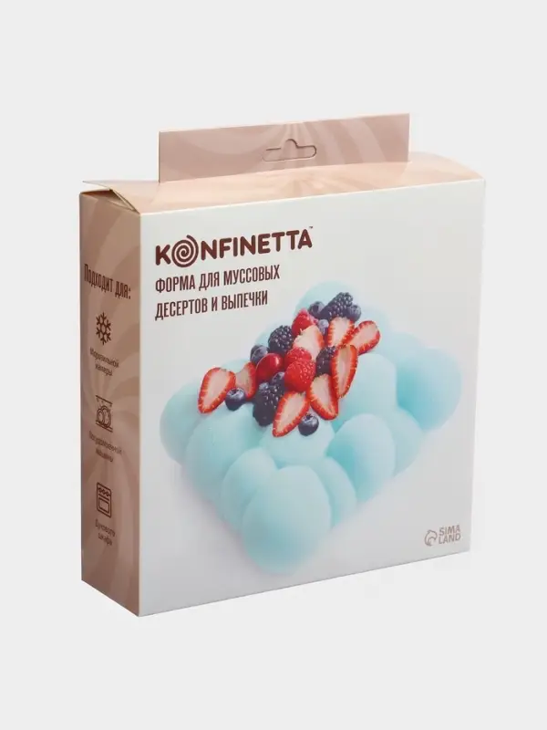 Форма для муссовых десертов и выпечки KONFINETTA &laquo;Воздушные пузыри&raquo;, силикон, 20&times;5.5 см, белая