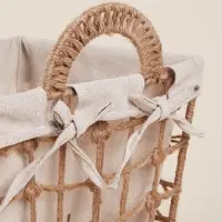 Корзина для хранения SL Home, ручное плетение, с ручками, квадратная, джут, 27&times;27&times;31 см