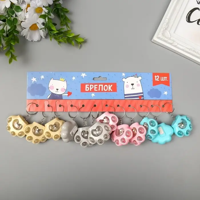 Фонарик свет на кольце Фонарик свет на кольце "Лапка" МИКС 4х5х2 см