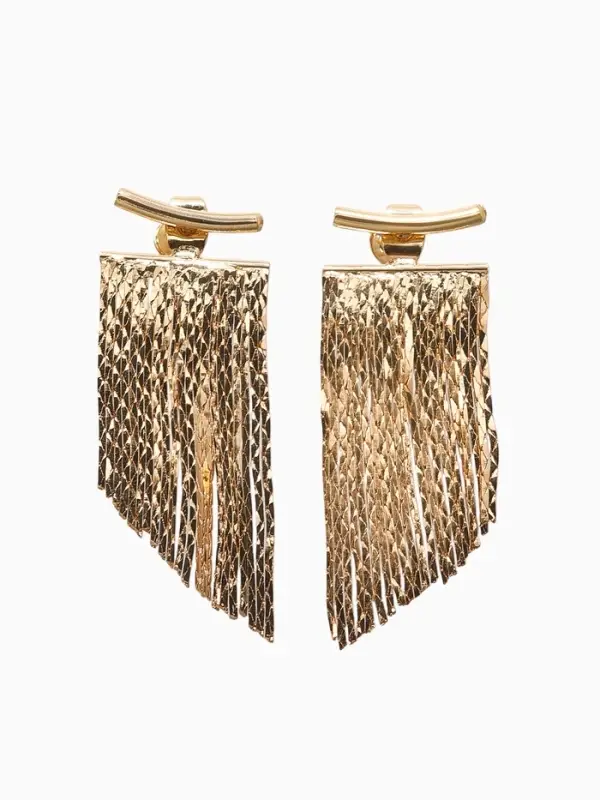 Серьги металл &laquo;Цепной водопад&raquo;, цвет золото