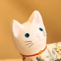 Сувенир «Котик в цветах», 13×3×9 см, дерево, белый