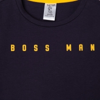 Футболка детская KAFTAN "Boss man" размер 28 (86-92), серый