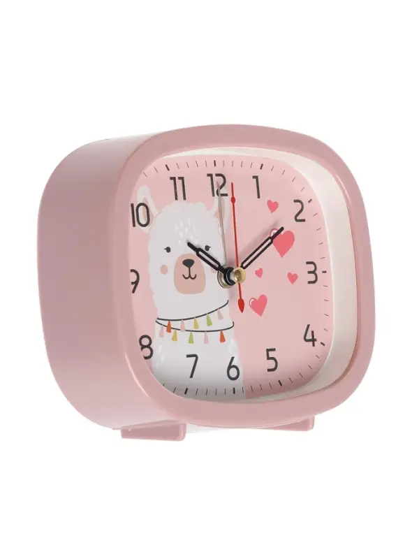 Будильник Будильник "Альпака", плавный ход, 12.5х10.5 см, розовый