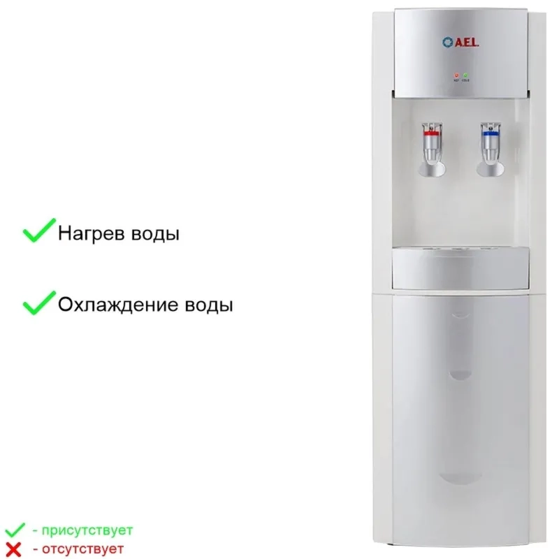 Кулер для воды AEL LD-AEL-28 white/silver напольный электронное охлаждение