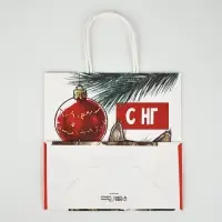 Пакеты подарочные новогодние &laquo;Новый год&raquo;, 22&times;22&times;11 см, 10 шт.
