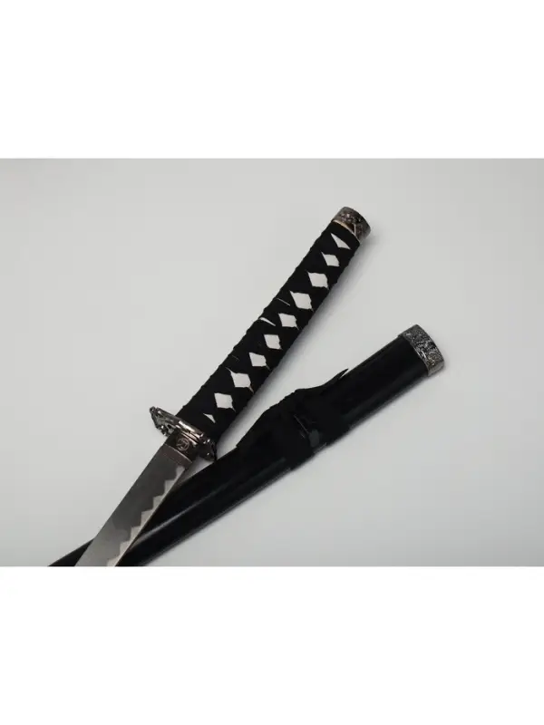 Макет оружия &laquo;Сувенирные катаны на подставке 2в1. Чёрный глянец&raquo;, подарочный набор, ножны дерево, 78 см; 103 см