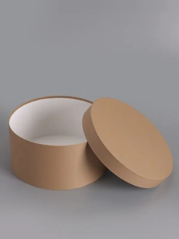 Коробка круглая подарочная, крафт, 30&times;15 см