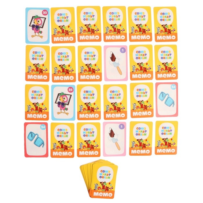 Настольная игра «МЕМО. Союзмультфильм», 2-6 игроков, 3+, 50 карточек Настольная игра «МЕМО. Союзмультфильм», 2-6 игроков, 3+, 50 карточек