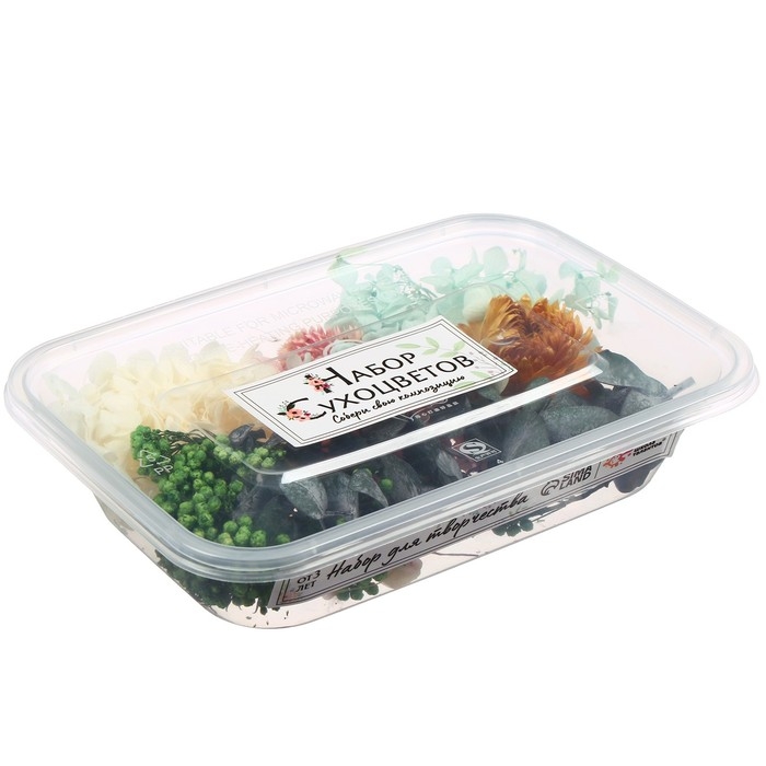 Набор для творчества «Набор сухоцветов», большой, розовый, жёлтый, голубой, зелёный Набор для творчества «Набор сухоцветов», большой, розовый, жёлтый, голубой, зелёный